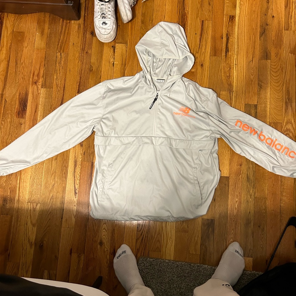 New Balance White and Orange Windbreaker